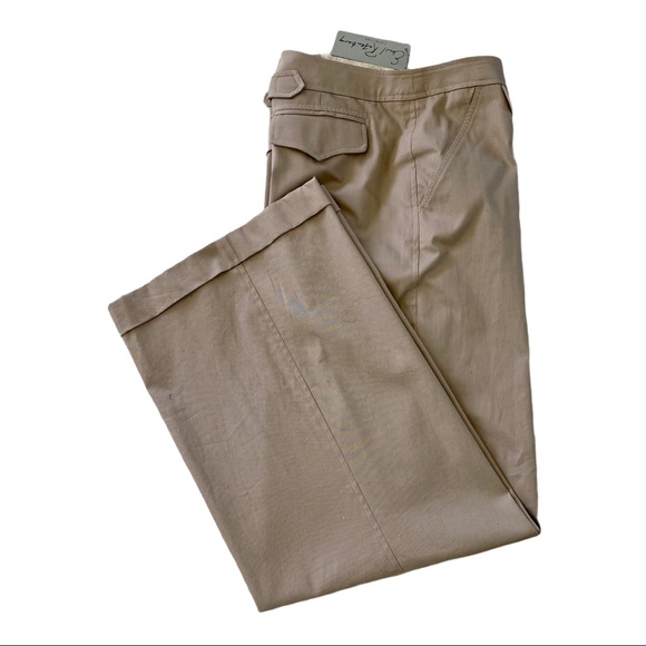 Emil Rutenberg Wide Leg Pants. Low Rise. Beige 10 - Picture 2 of 10